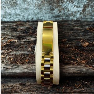 Mens Bracelet Golden And Silver Mix with bucul Made By China Gold 1K