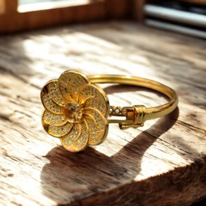 Beautifull Flower HandCuff Made By China Gold 1K