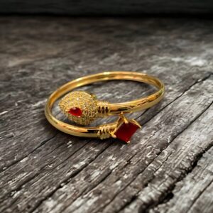 Beautifull Handmade Red Stones Handcuff Made By China Gold 1K