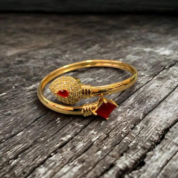 Beautifull Handmade Red Stones Handcuff Made By China Gold 1K
